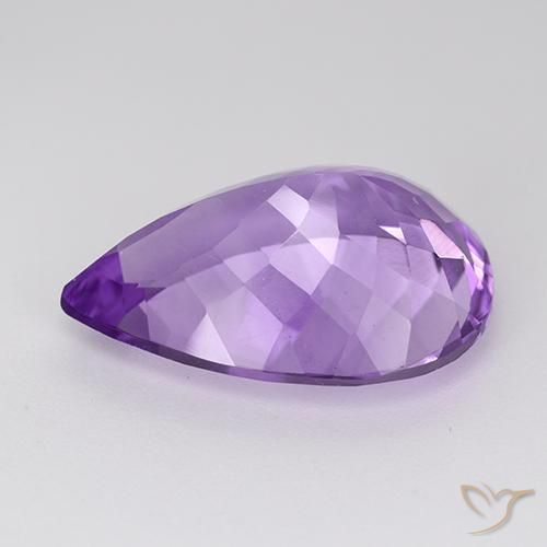 Ametista Viola violaceo medio naturale da 8.73 ct, Forma a pera, VVS-VS
