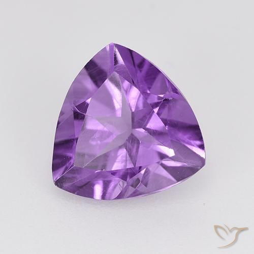 Ametista Viola violaceo medio-scuro naturale da 1.58 ct, Taglio trillion, VVS-VS