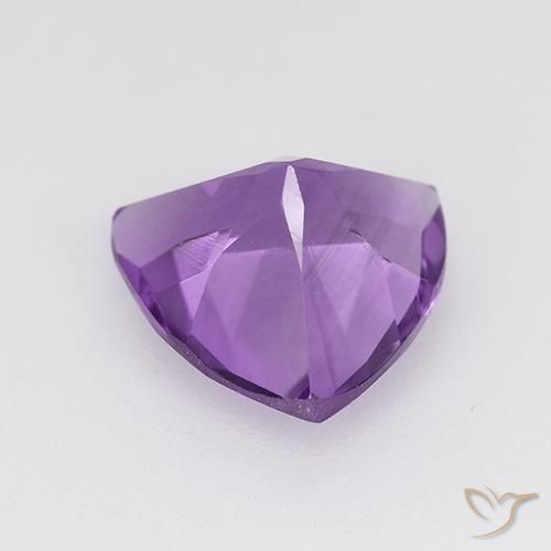 Ametista Viola violaceo medio-scuro naturale da 1.58 ct, Taglio trillion, VVS-VS