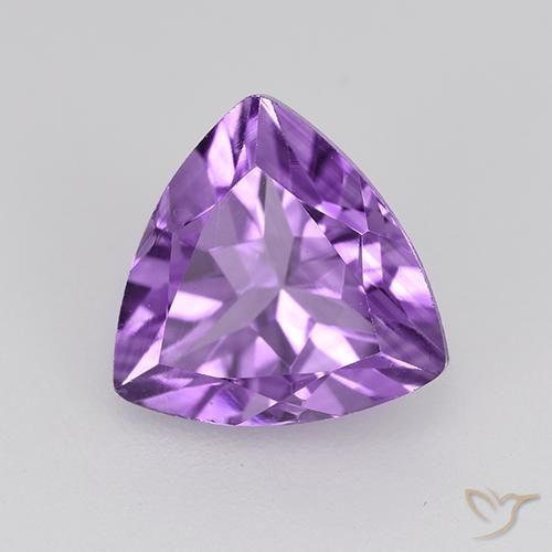 Ametista Viola medio naturale da 1.64 ct, Taglio trillion, VVS-VS