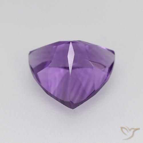 Ametista Viola medio naturale da 1.64 ct, Taglio trillion, VVS-VS
