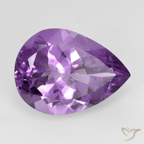 Ametista violaceo naturale da 7.02 ct, Forma a pera, VVS-VS
