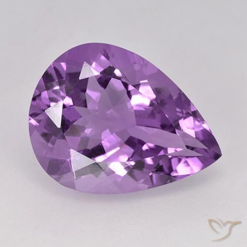 5.67ct Naturale violaceo Ametista, Forma a pera, VS