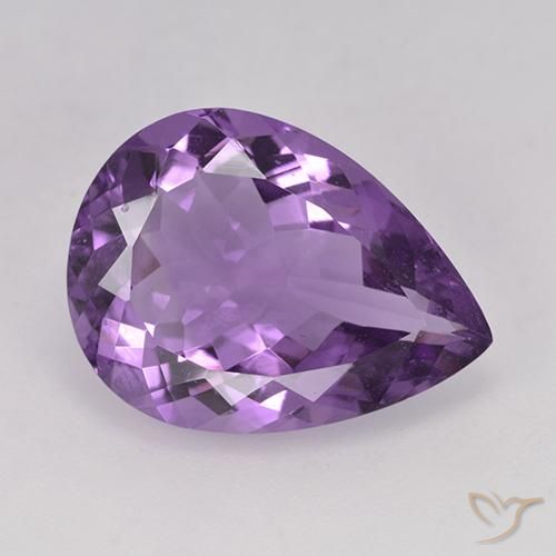 6.43ct Naturale violaceo Ametista, Forma a pera, VVS