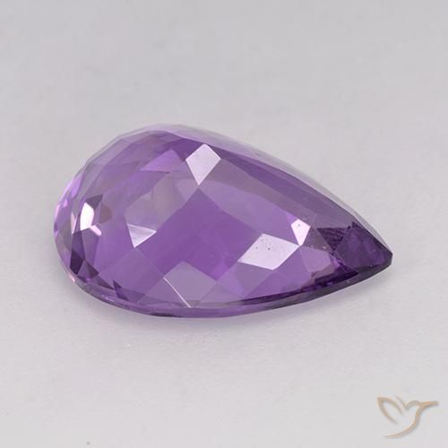 Ametista violaceo naturale da 6.43 ct, Forma a pera, VVS