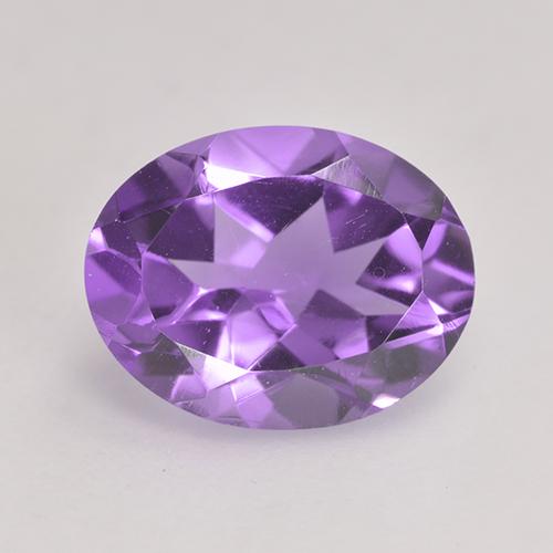 Ametista Viola medio naturale da 1.81 ct, Taglio ovale, VVS-VS
