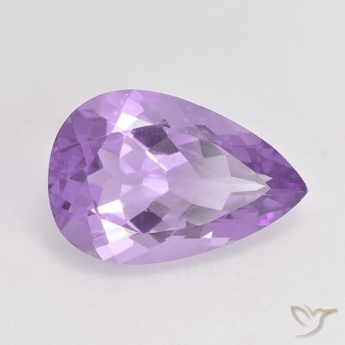 Ametista Viola medio naturale da 4.45 ct, Forma a pera, VS