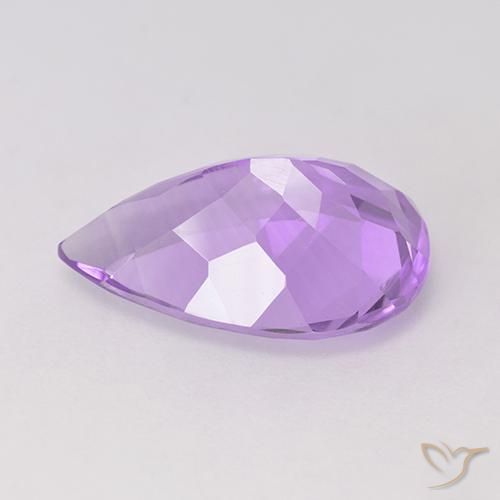 Ametista Viola medio naturale da 4.45 ct, Forma a pera, VS