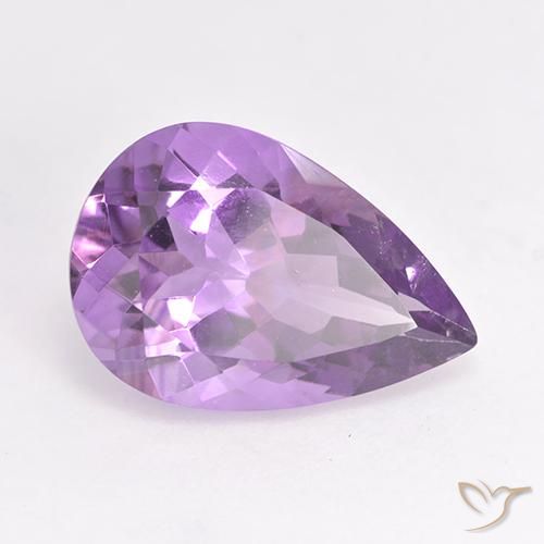 Ametista Viola rosa medio naturale da 4.85 ct, Forma a pera, VS