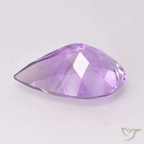 Ametista Viola rosa medio naturale da 4.85 ct, Forma a pera, VS