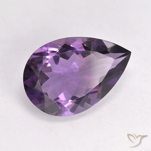 Ametista Viola medio naturale da 4.56 ct, Forma a pera, VS
