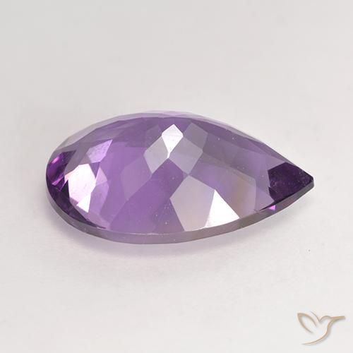 Ametista Viola medio naturale da 4.56 ct, Forma a pera, VS