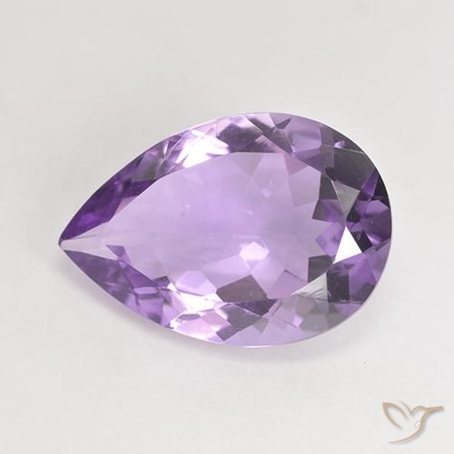 Ametista Viola medio naturale da 4.46 ct, Forma a pera, VVS-VS