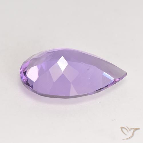 Ametista Viola medio naturale da 4.46 ct, Forma a pera, VVS-VS