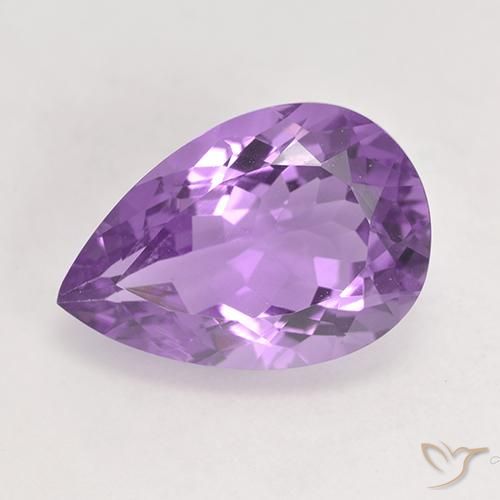 5.48ct Naturale Viola violaceo medio Ametista, Forma a pera, VVS-VS
