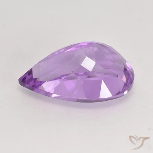 Ametista Viola violaceo medio naturale da 5.48 ct, Forma a pera, VVS-VS
