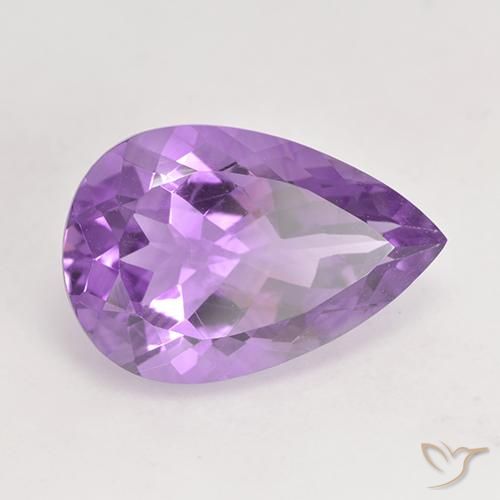 Ametista Viola violaceo medio naturale da 5.07 ct, Forma a pera, VVS-VS