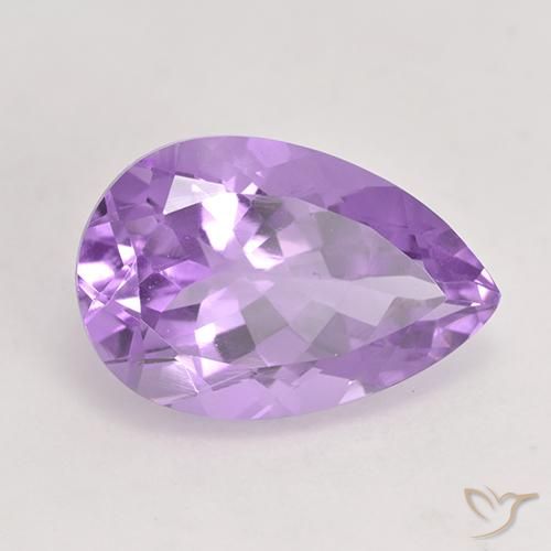 Ametista Viola rosa medio naturale da 5.47 ct, Forma a pera, VVS-VS