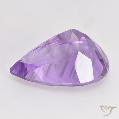 Ametista Viola medio naturale da 5.68 ct, Forma a pera, VVS-VS
