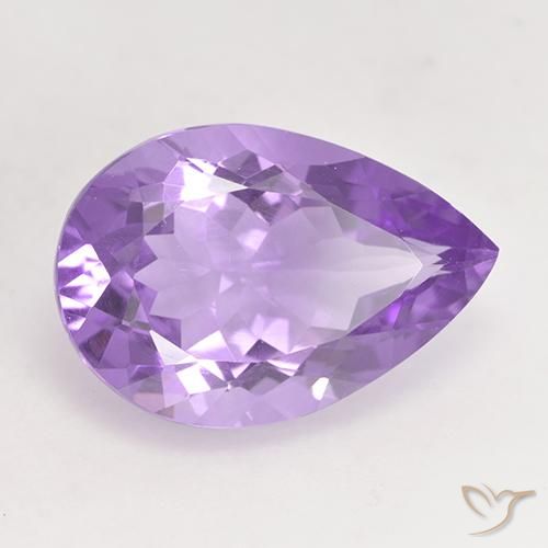 Ametista Viola tendente al rosa naturale da 5.07 ct, Forma a pera, VVS-VS