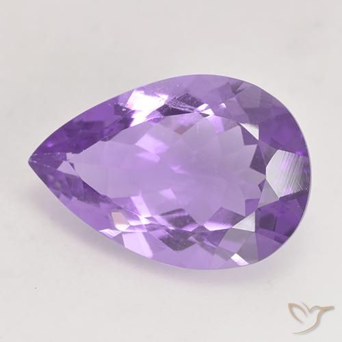 Ametista Viola medio naturale da 4.93 ct, Forma a pera, VS