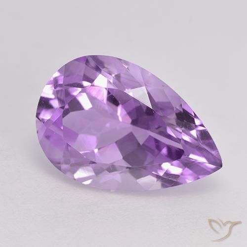 5.68ct Naturale Viola violaceo medio Ametista, Forma a pera, VVS-VS