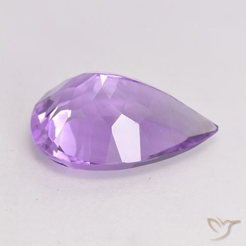 Ametista Viola medio naturale da 4.82 ct, Forma a pera, VVS-VS