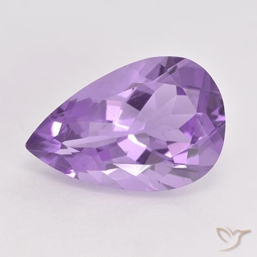 Ametista Viola medio naturale da 4.68 ct, Forma a pera, VVS-VS