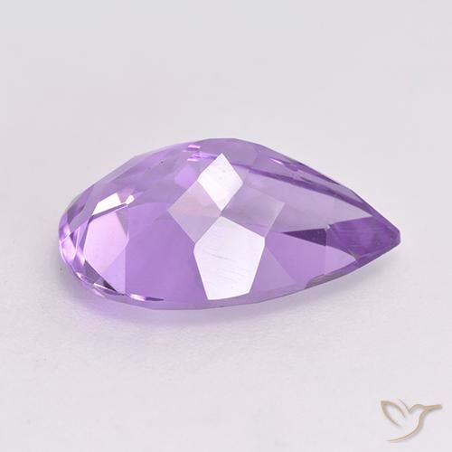 Ametista Viola medio naturale da 4.68 ct, Forma a pera, VVS-VS