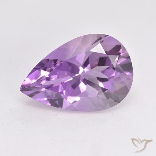 5.13ct Naturale Viola tendente al rosa Ametista, Forma a pera, VVS-VS