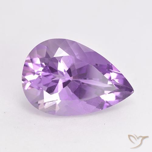 Ametista Viola tendente al rosa naturale da 5.13 ct, Forma a pera, VVS-VS