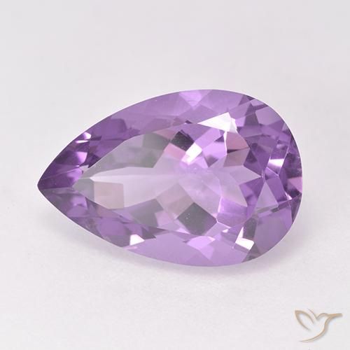Ametista Viola medio naturale da 4.94 ct, Forma a pera, VVS-VS