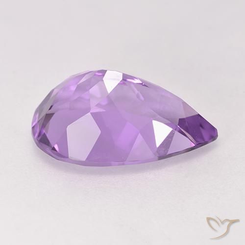 Ametista Viola medio naturale da 4.94 ct, Forma a pera, VVS-VS