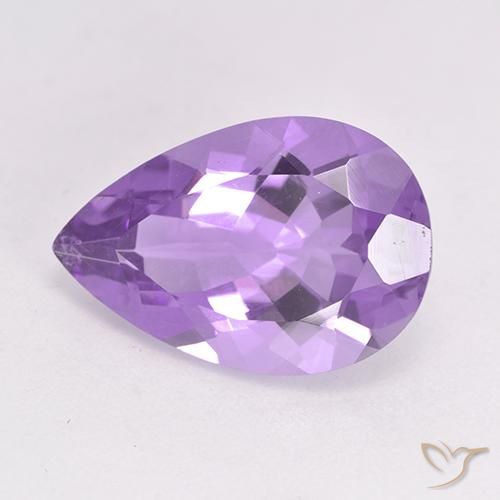 Ametista Viola medio naturale da 4.64 ct, Forma a pera, VS