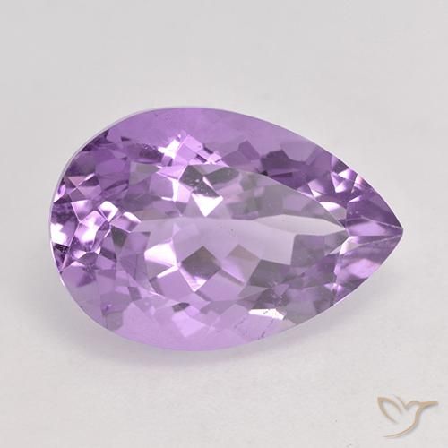 Ametista Viola medio naturale da 6.41 ct, Forma a pera, VS