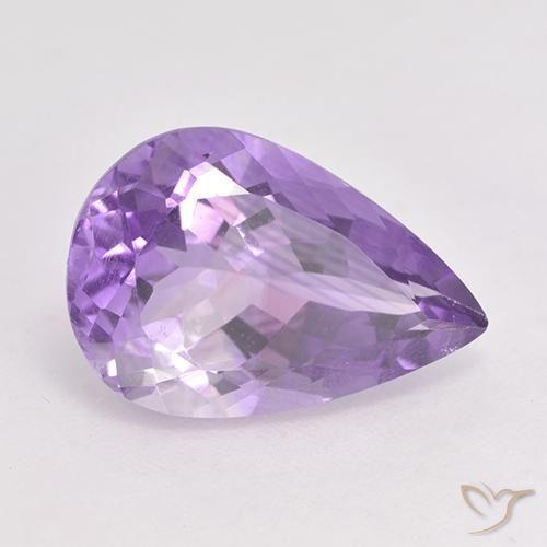 Ametista Viola medio naturale da 5.26 ct, Forma a pera, VS