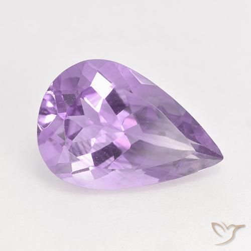 Ametista Viola medio naturale da 4.32 ct, Forma a pera, VVS-VS