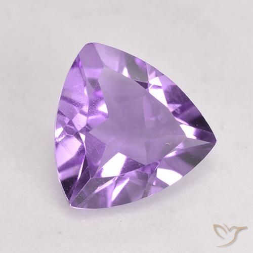 Ametista Viola medio naturale da 1.51 ct, Taglio trillion, VS