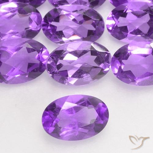 0.43ct Naturale viola vivido Ametista, Ovale, VS