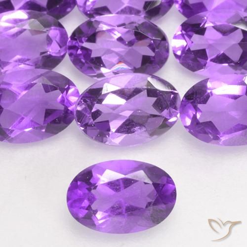 Ametista viola vivido naturale da 0.43 ct, Ovale, VS