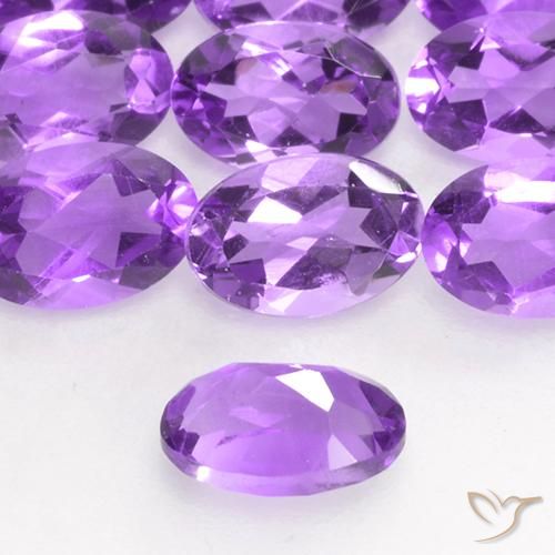 Ametista viola vivido naturale da 0.43 ct, Ovale, VS