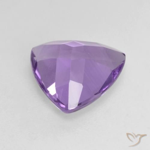 Ametista Viola medio naturale da 2.60 ct, Taglio trillion, VS