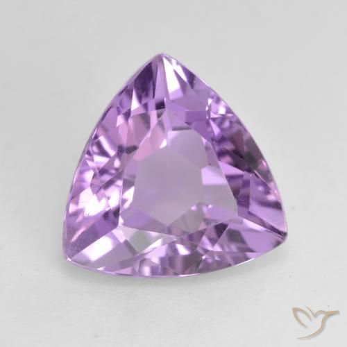 Ametista Viola violaceo medio naturale da 2.70 ct, Taglio trillion, VS