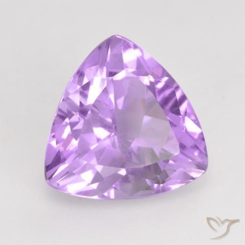 Ametista Viola rosato chiaro naturale da 2.87 ct, Taglio trillion, VVS-VS