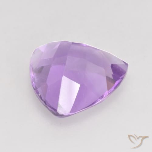 Ametista Viola rosato chiaro naturale da 2.87 ct, Taglio trillion, VVS-VS