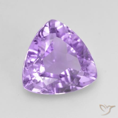 Ametista Viola medio naturale da 2.70 ct, Taglio trillion, VVS-VS