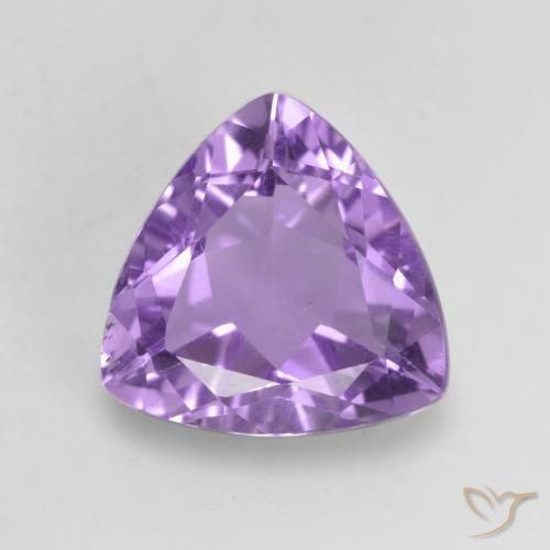 Ametista Viola medio naturale da 2.68 ct, Taglio trillion, VVS-VS