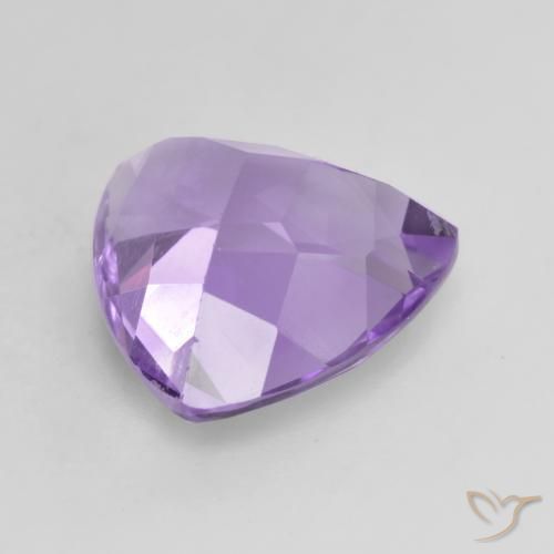 Ametista Viola medio naturale da 2.96 ct, Taglio trillion, VVS-VS