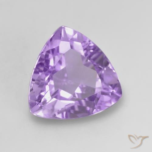 Ametista Viola medio naturale da 2.96 ct, Taglio trillion, VVS-VS