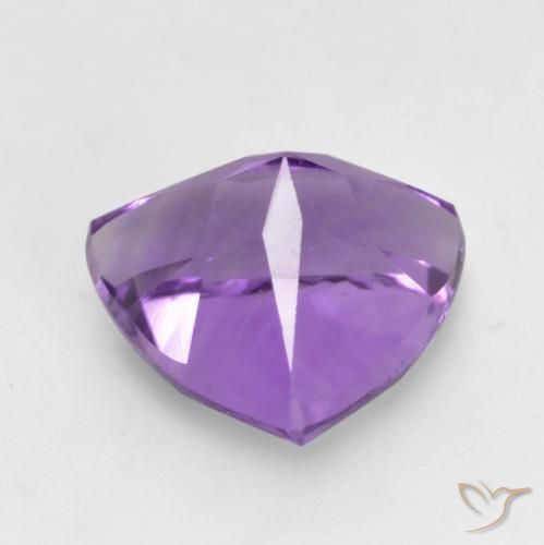 Ametista Viola violaceo medio naturale da 1.59 ct, Taglio trillion, VVS-VS